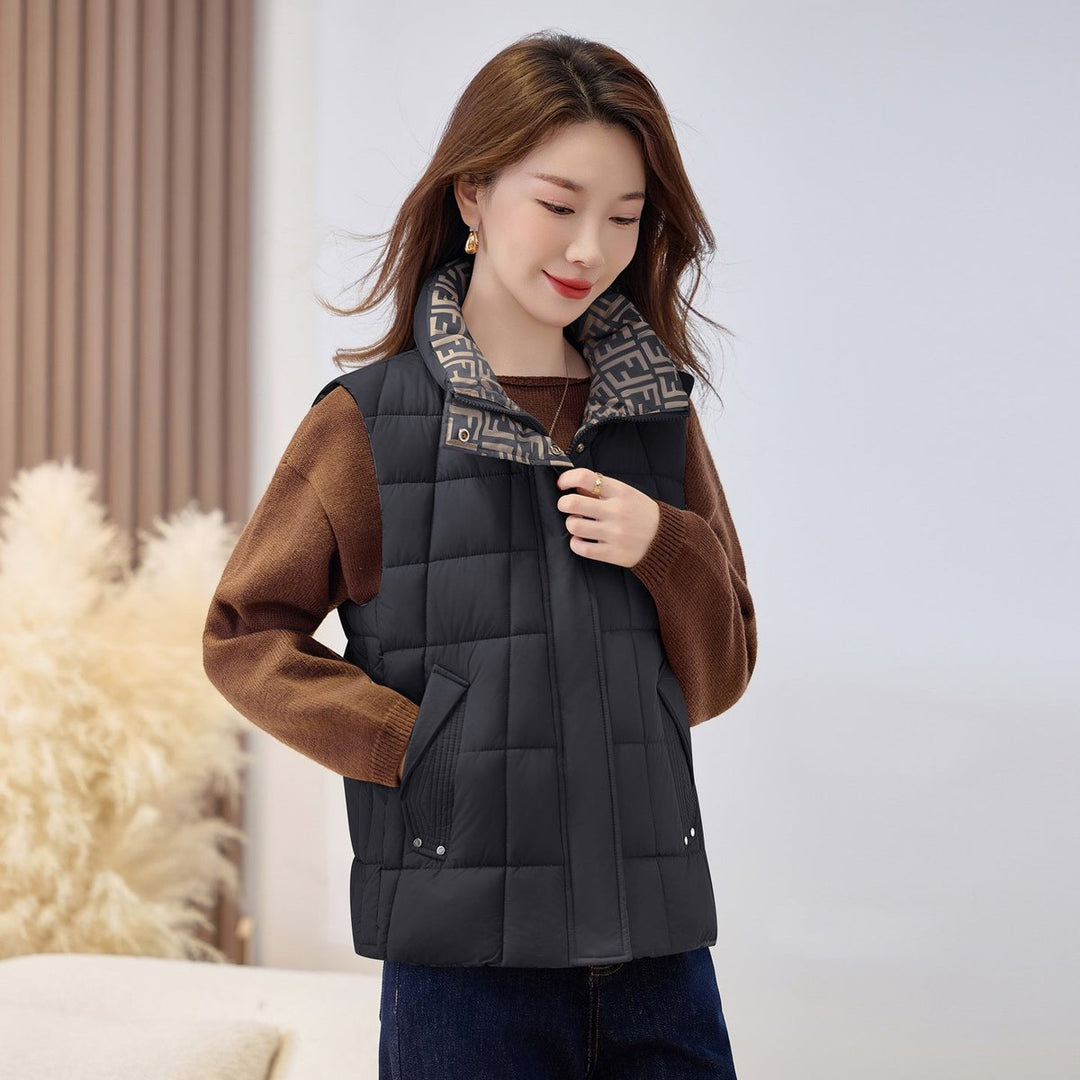 Damen Steppweste mit Stehkragen Ärmellos Outdoor Reißverschluss Weste für Herbst und Winter 3