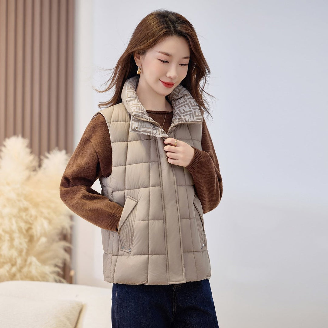 Damen Steppweste mit Stehkragen Ärmellos Outdoor Reißverschluss Weste für Herbst und Winter 5