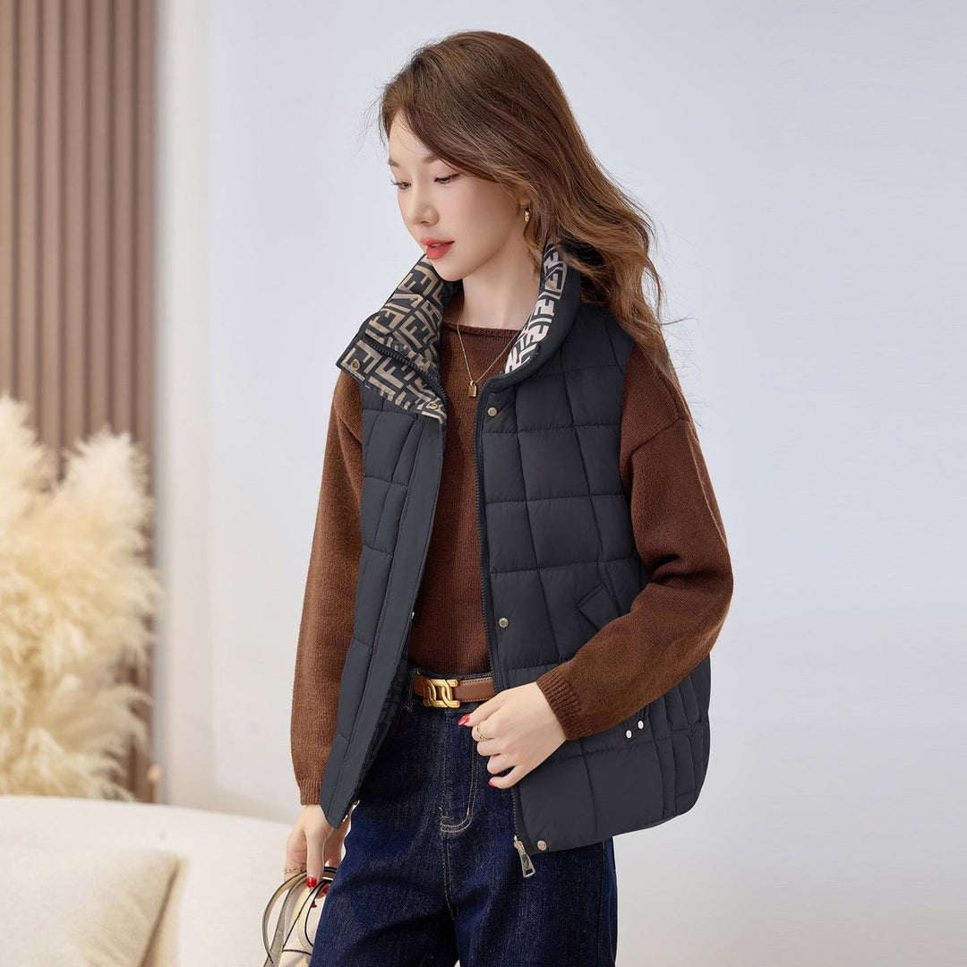 Damen Steppweste mit Stehkragen Ärmellos Outdoor Reißverschluss Weste für Herbst und Winter 9