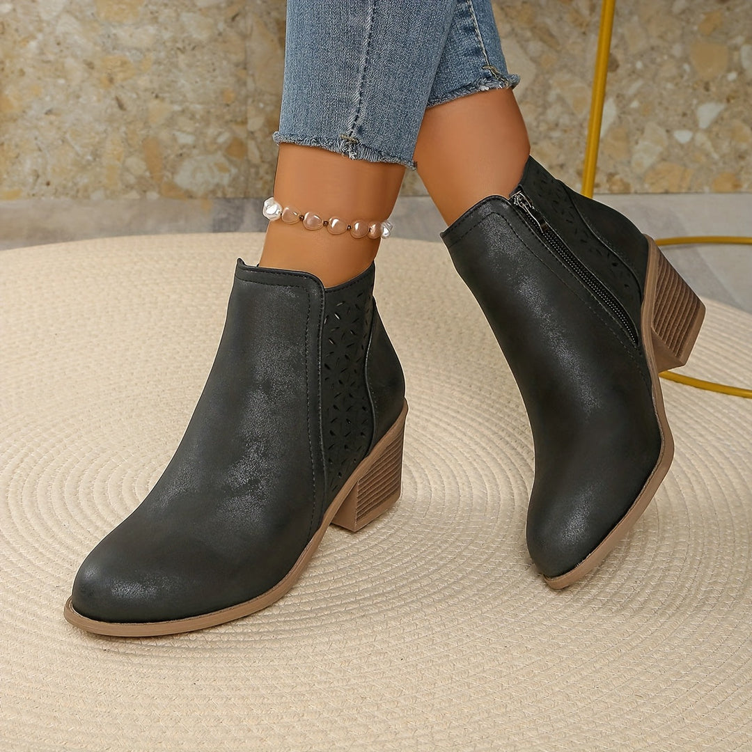 Damen Stiefeletten mit seitlichem Reißverschluss – Komfortable Slip-On Boots für Alltag und Herbst 5