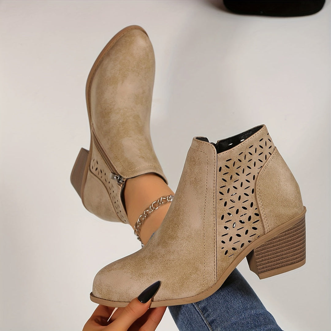 Damen Stiefeletten mit seitlichem Reißverschluss – Komfortable Slip-On Boots für Alltag und Herbst 8