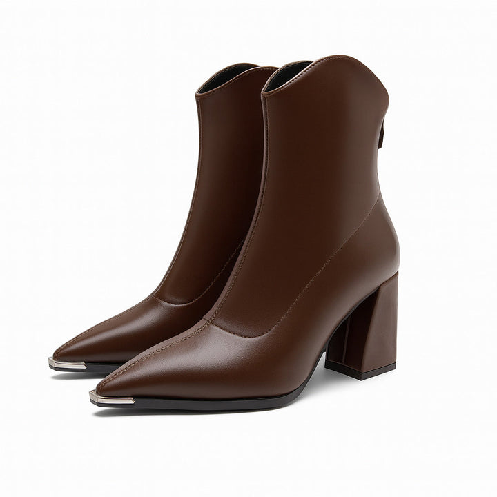 Damen Stiefeletten mit spitzer Kappe und Absatz – Elegante Frühlingsschuhe 1