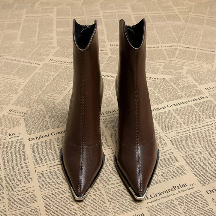 Damen Stiefeletten mit spitzer Kappe und Absatz – Elegante Frühlingsschuhe 5