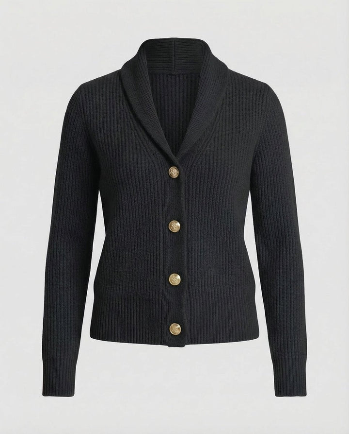 Damen Strick-Cardigan mit Revers-Kragen und Knopfleiste – Taillierter Langarm-Cardigan für Büro und Alltag 6