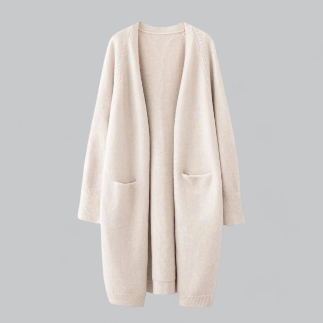Damen Strick Cardigan - Langer Oversized Cardigan mit Offener Vorderseite für Komfort und Stil 0