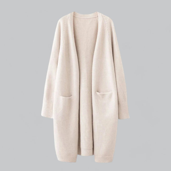 Damen Strick Cardigan - Langer Oversized Cardigan mit Offener Vorderseite für Komfort und Stil 0