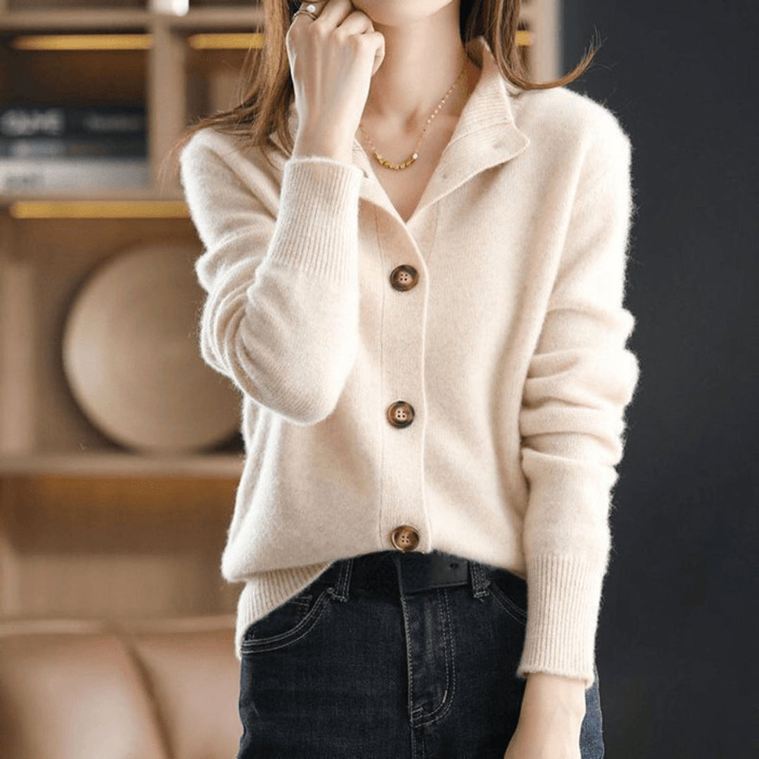 Damen Strick Cardigan mit Knopfleiste – Weicher, Zeitloser Layering-Pullover für Herbst und Winter 0