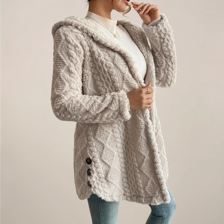 Damen Strickcardigan Lockerer Schnitt Offene Front Übergangsjacke Frühling 1