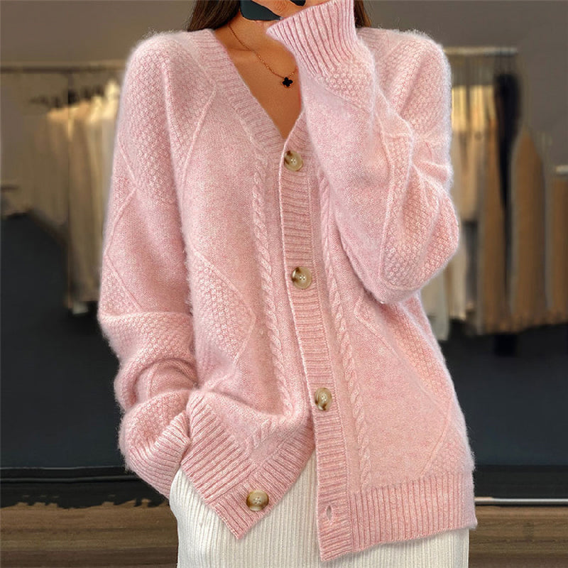 Damen Strickjacke Langarm Gemütlich Lässig Warm für Alltag und Freizeit 0