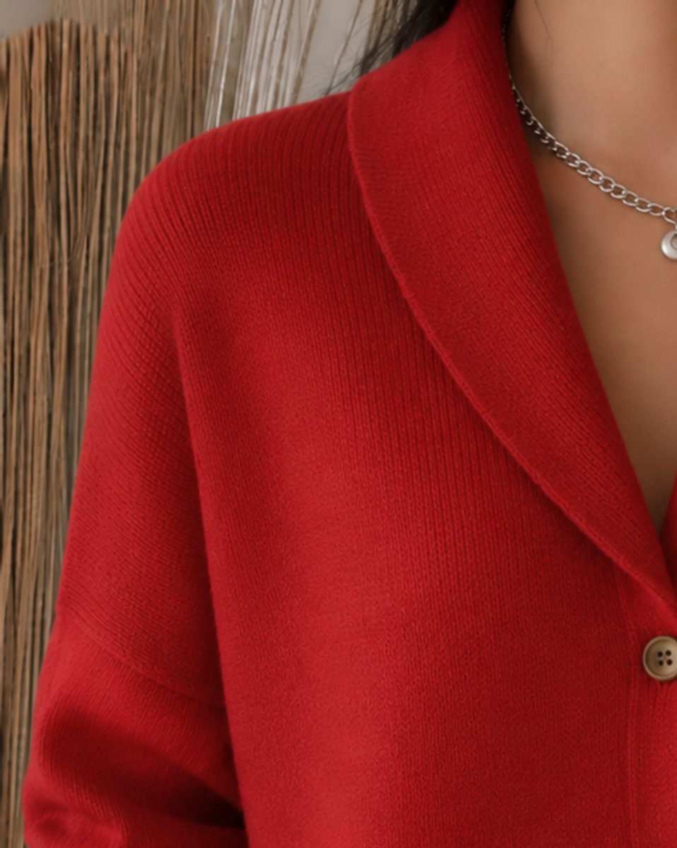 Damen Strickjacke mit Hemdkragen und Knopfleiste Relaxed Fit für Alltag und Büro 3