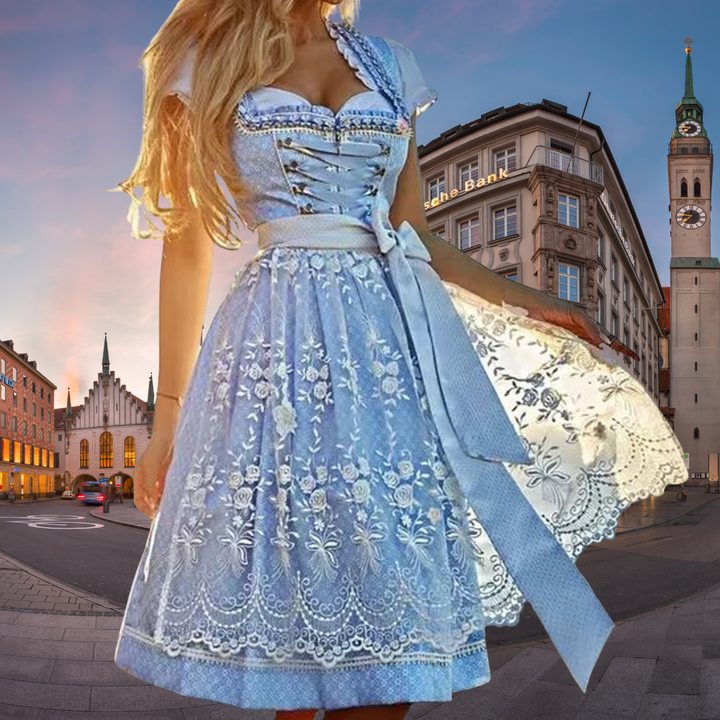 Damen Trachtenkleid Mit Schürze Und Bluse – Elegantes Trachtenkleid Für Festliche Anlässe, Vielseitig Und Komfortabel 0