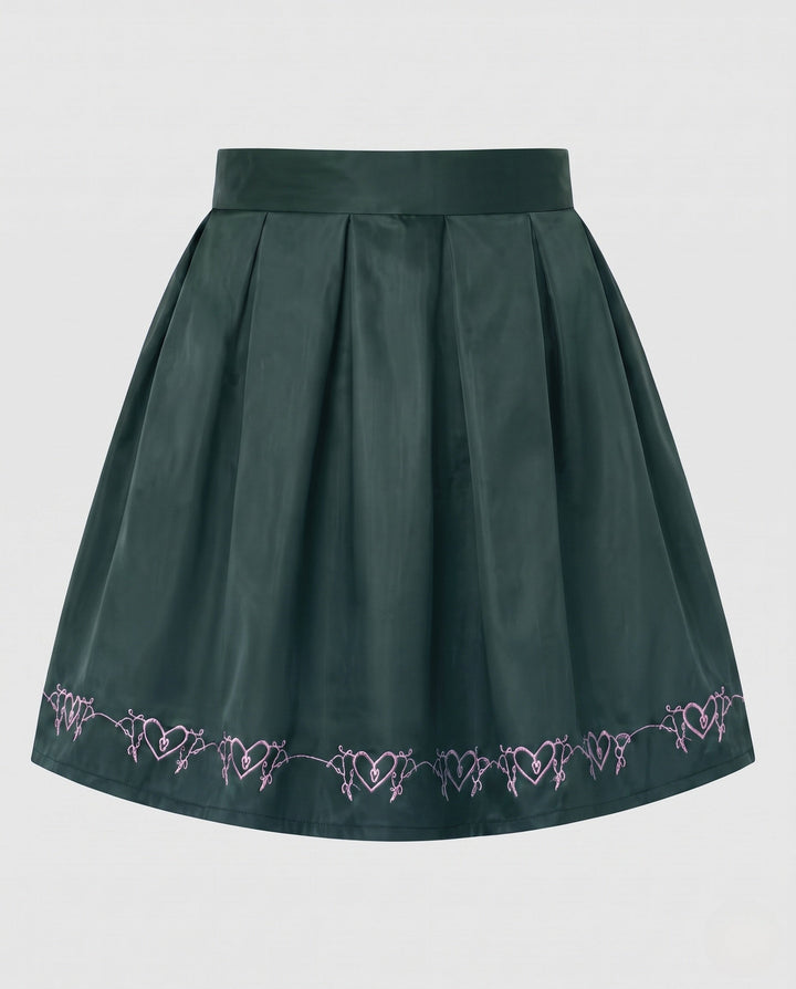 Damen Trachtenrock mit filigranem Herzdesign elegant und vielseitig 7