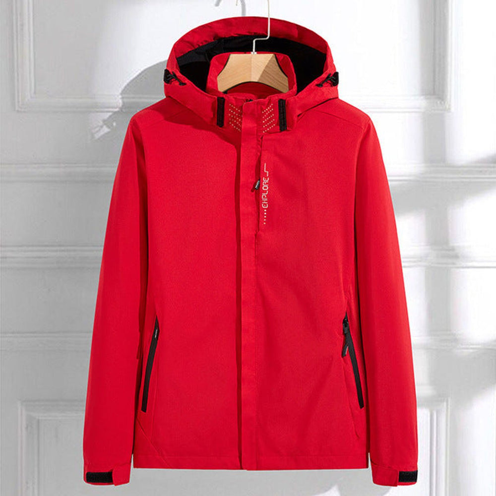 Damen Wasserdichte Regenjacke mit Abnehmbarer Kapuze und Verstellbarer Passform für Alltag und Outdoor 1