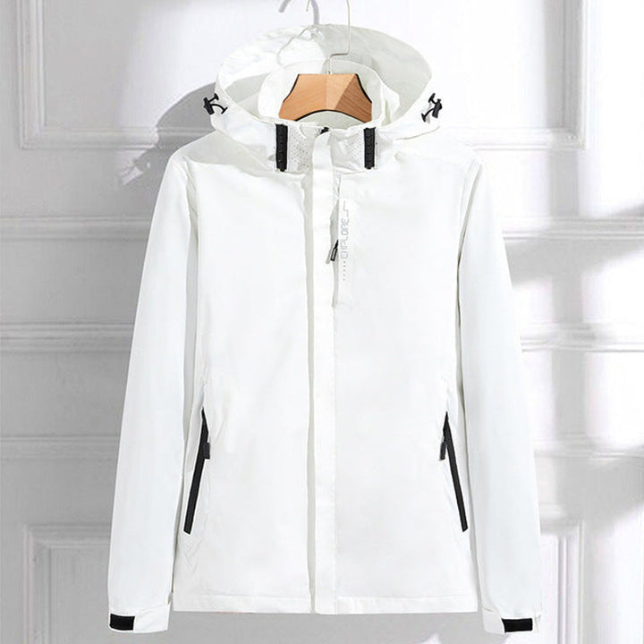Damen Wasserdichte Regenjacke mit Abnehmbarer Kapuze und Verstellbarer Passform für Alltag und Outdoor 3