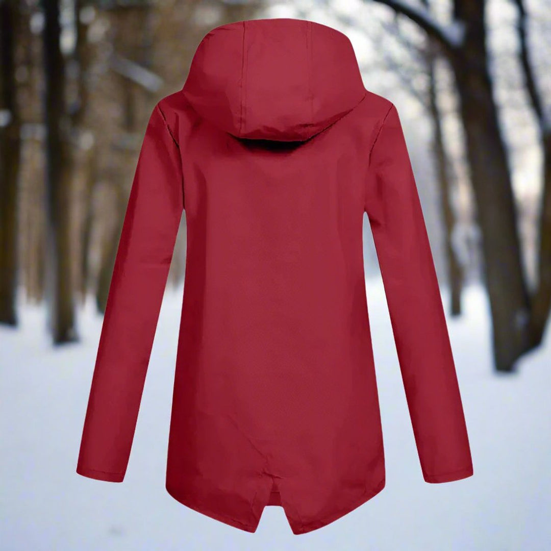Damen Wasserdichte Regenjacke mit Kapuze und Reißverschluss, Outdoorjacke mit Taschen 10
