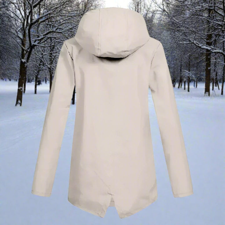 Damen Wasserdichte Regenjacke mit Kapuze und Reißverschluss, Outdoorjacke mit Taschen 2