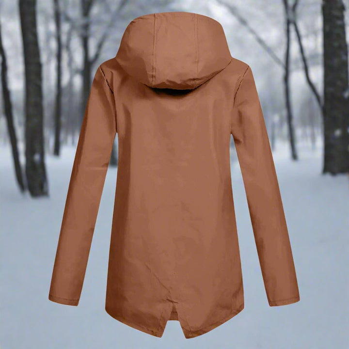 Damen Wasserdichte Regenjacke mit Kapuze und Reißverschluss, Outdoorjacke mit Taschen 6