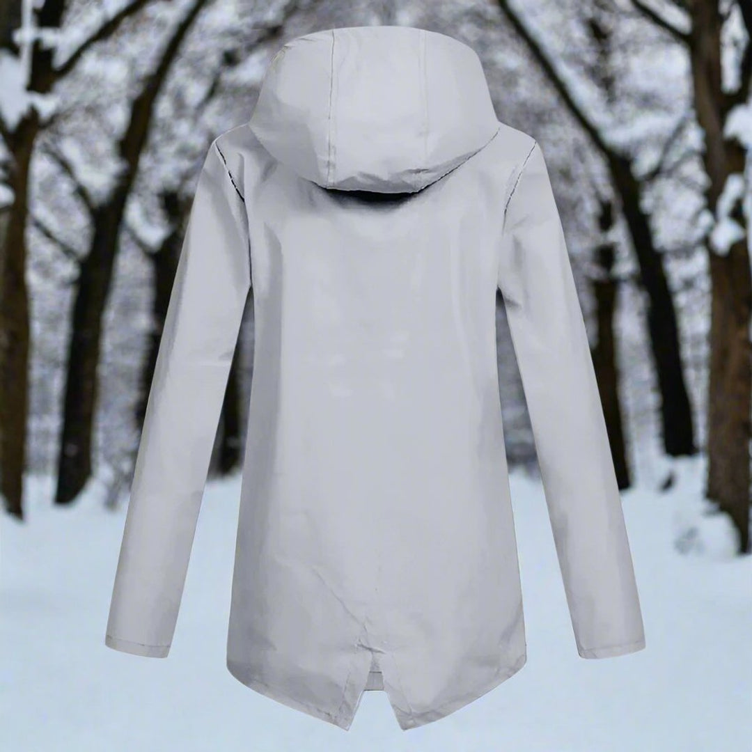 Damen Wasserdichte Regenjacke mit Kapuze und Reißverschluss, Outdoorjacke mit Taschen 8