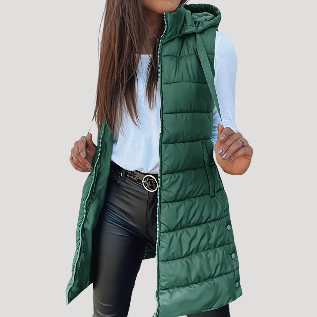 Damen Winter Steppweste mit Kapuze – Warm, Vielseitig und Modern 0