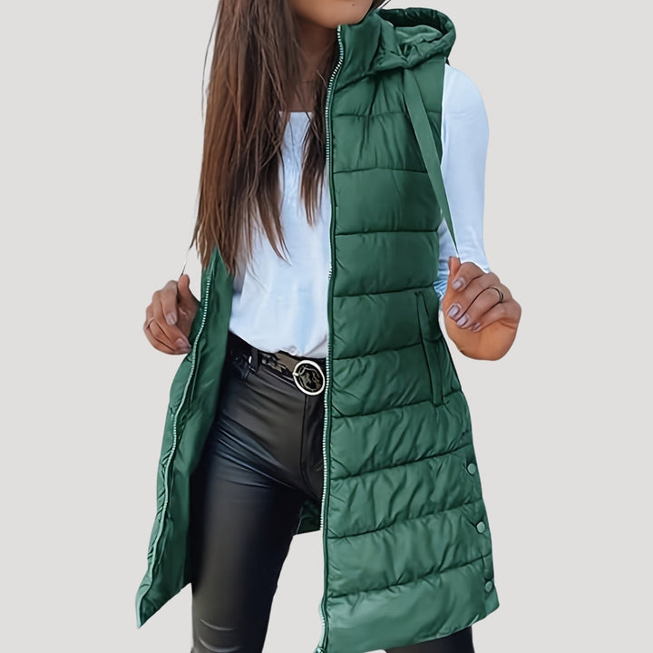 Damen Winter Steppweste mit Kapuze – Warm, Vielseitig und Modern 0