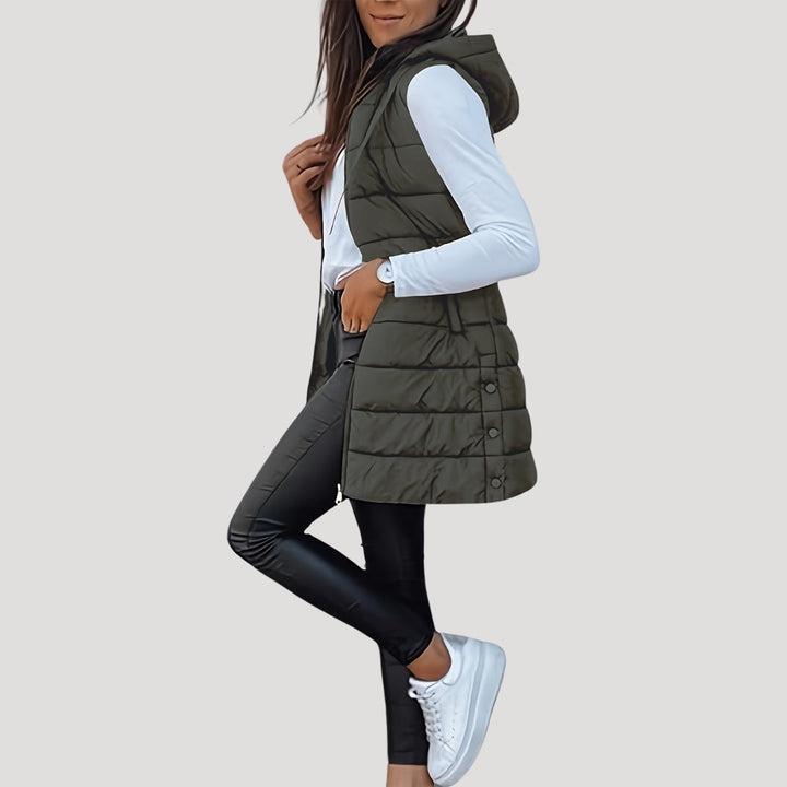 Damen Winter Steppweste mit Kapuze – Warm, Vielseitig und Modern 4