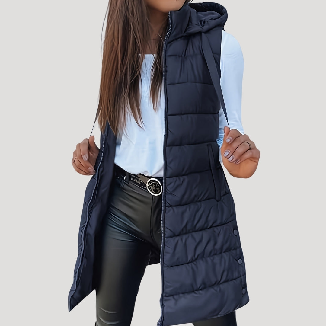 Damen Winter Steppweste mit Kapuze – Warm, Vielseitig und Modern 5