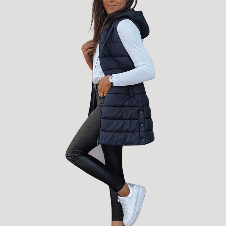 Damen Winter Steppweste mit Kapuze – Warm, Vielseitig und Modern 7