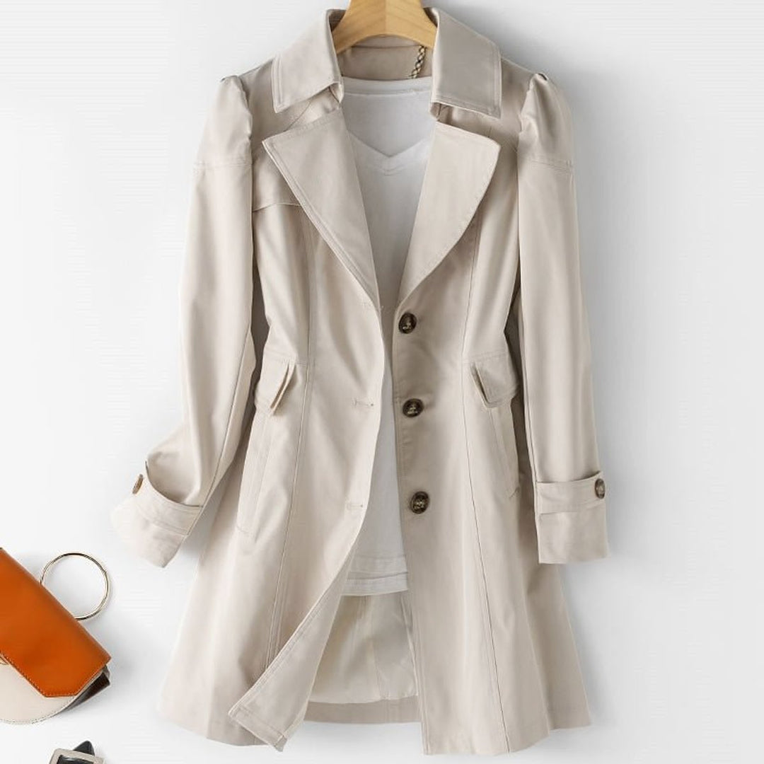 Damen Winterjacke Eleganter Blazer-Trenchcoat Taillierter Schnitt Vielseitig Kombinierbar 0