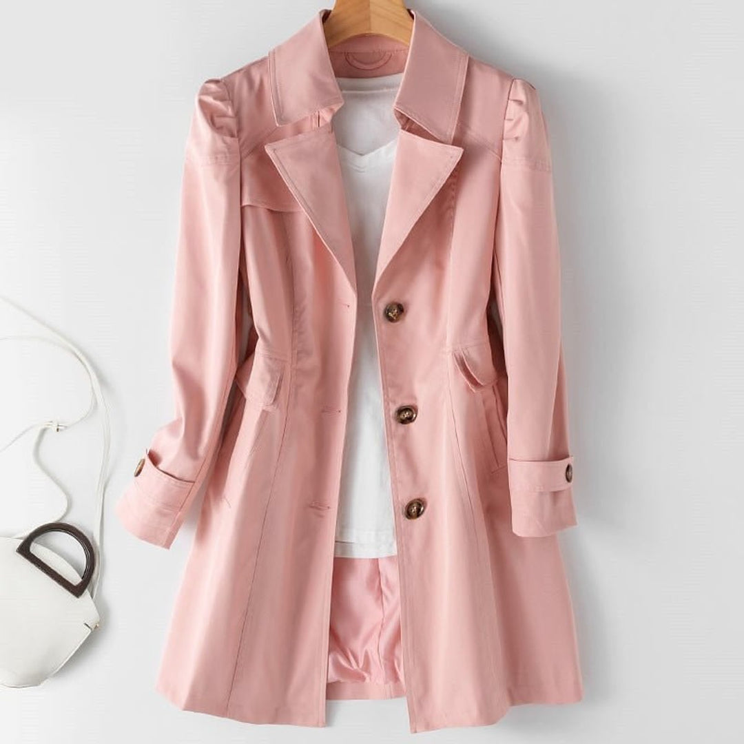 Damen Winterjacke Eleganter Blazer-Trenchcoat Taillierter Schnitt Vielseitig Kombinierbar 3