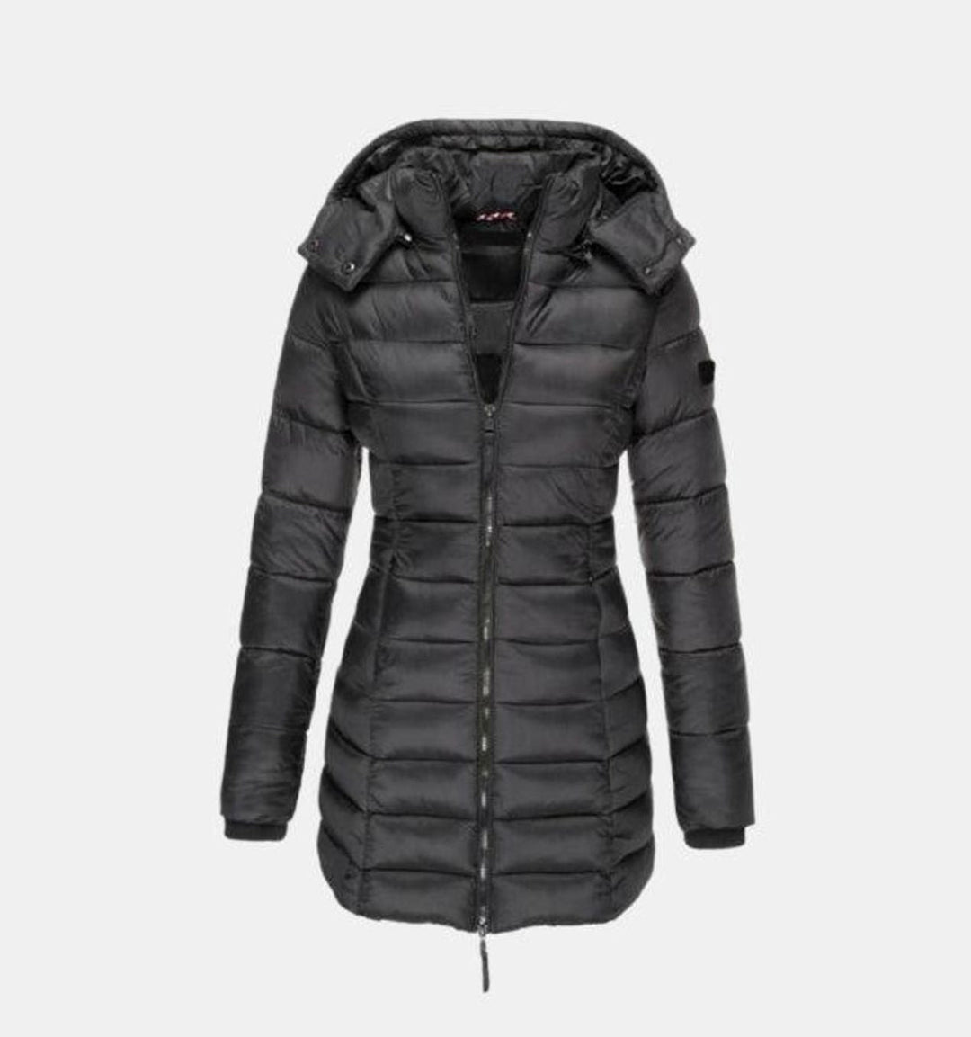 Damen Winterjacke Lang Steppmantel mit Kapuze Tailliert Warm und Stylisch 0