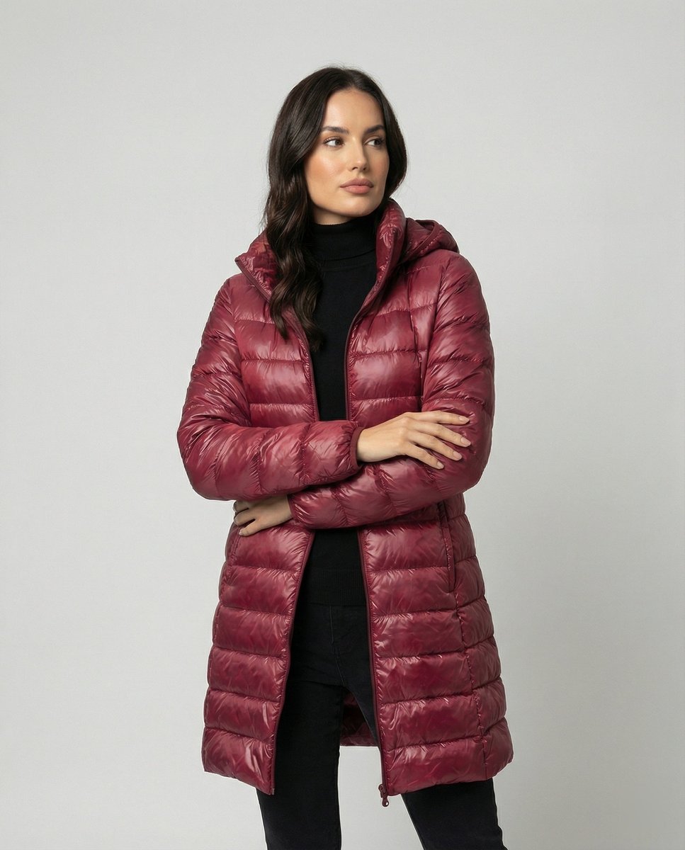 Damen Winterjacke Ultraleicht Slim-Fit Daunenjacke mit Kapuze für kalte Tage 0