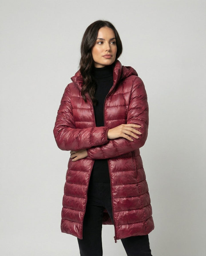 Damen Winterjacke Ultraleicht Slim-Fit Daunenjacke mit Kapuze für kalte Tage 0