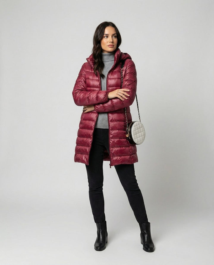 Damen Winterjacke Ultraleicht Slim-Fit Daunenjacke mit Kapuze für kalte Tage 1