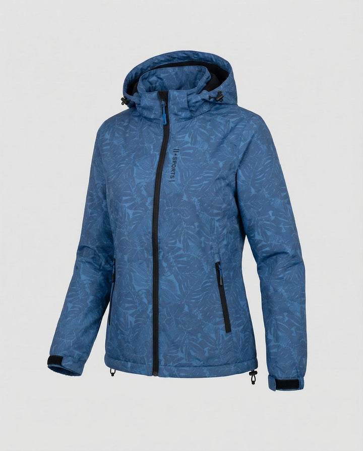 Damen Winterjacke Wasserdicht Gefüttert Outdoorjacke mit Verstellbarer Kapuze 1