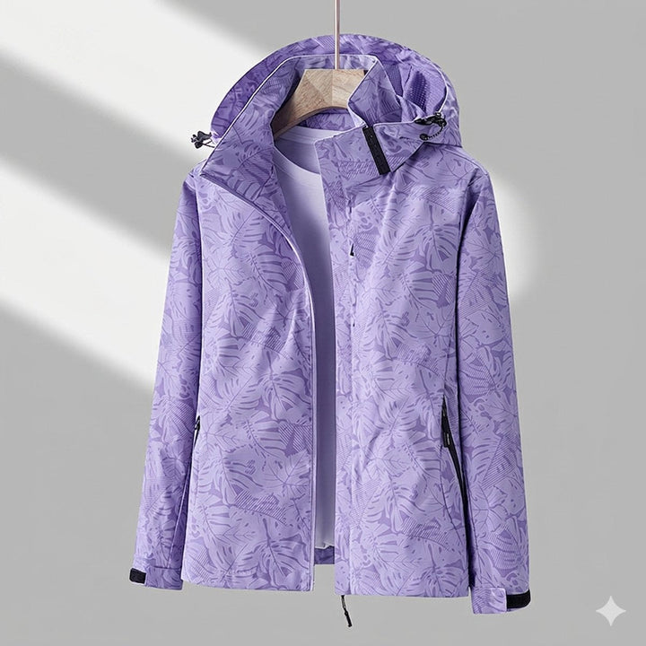 Damen Winterjacke Wasserdicht Gefüttert Outdoorjacke mit Verstellbarer Kapuze 2