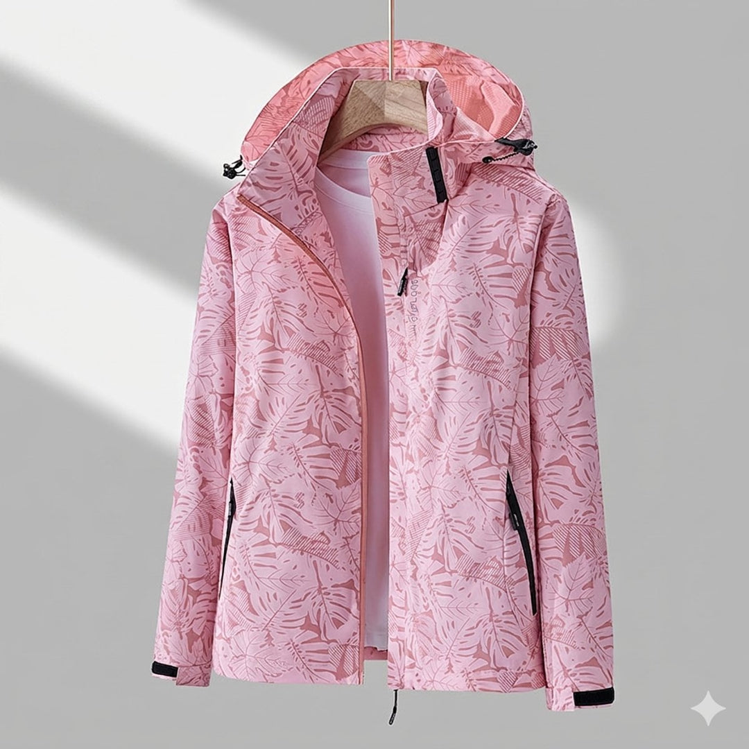 Damen Winterjacke Wasserdicht Gefüttert Outdoorjacke mit Verstellbarer Kapuze 3
