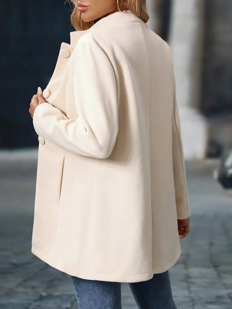 Damen Wintermantel mit Knöpfen Eleganter Langschnitt für Kalte Tage 3