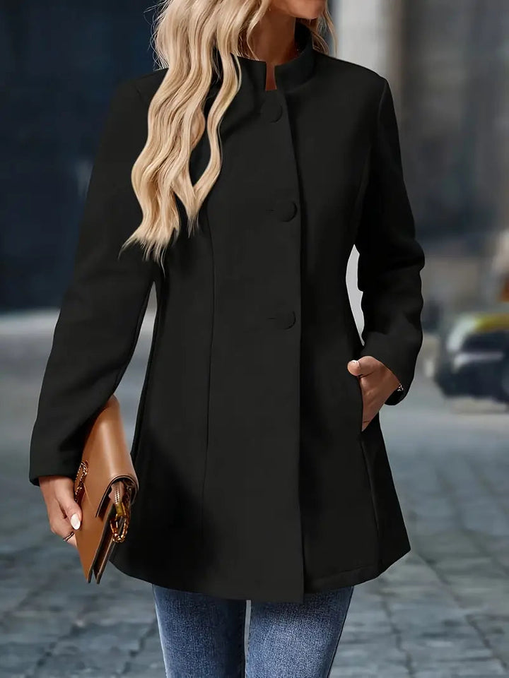 Damen Wintermantel mit Knöpfen Eleganter Langschnitt für Kalte Tage 7