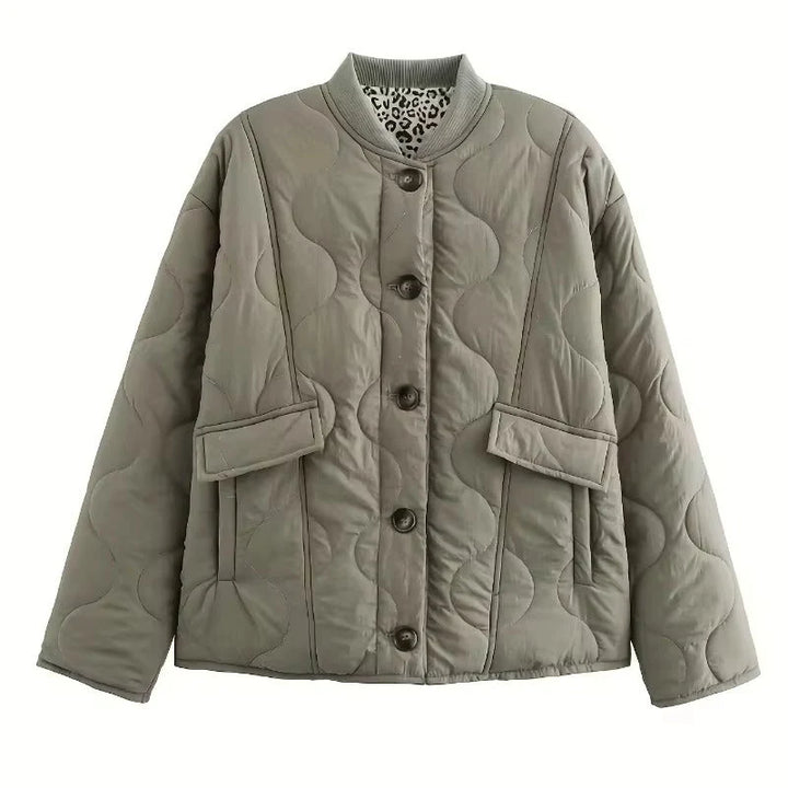 Damen elegante Jacke mit Leoparden Futter 5
