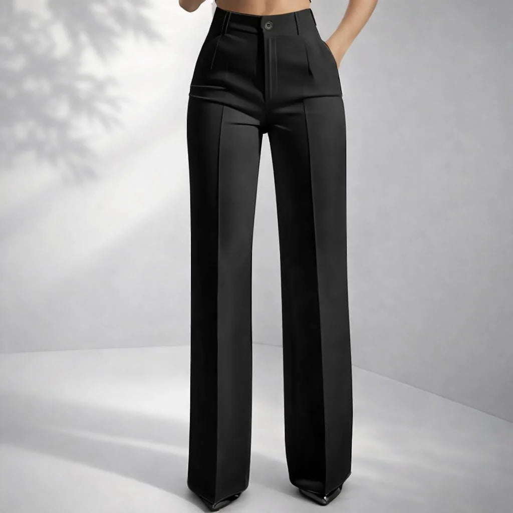 Damen klassische High Waist Hose 3