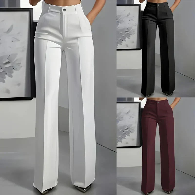 Damen klassische High Waist Hose 4