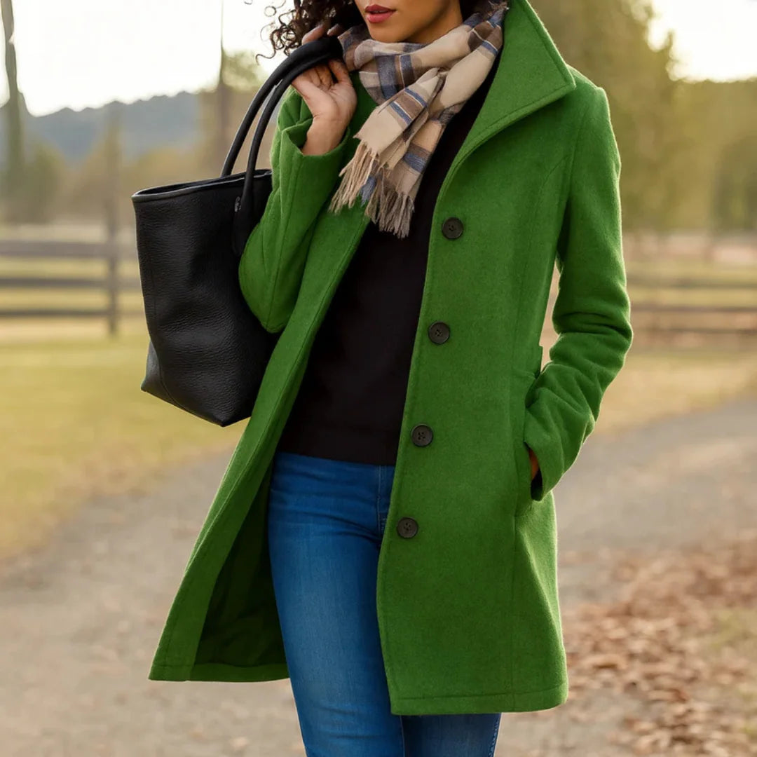 Damen klassischer Wintermantel mit Knopfleiste 2