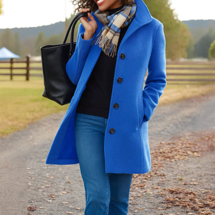 Damen klassischer Wintermantel mit Knopfleiste 7