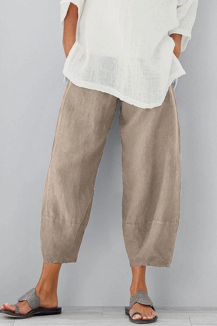 Damen lässige weite Hose mit Taschen 2