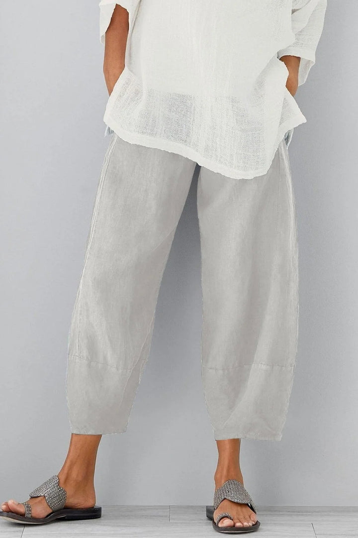 Damen lässige weite Hose mit Taschen 3