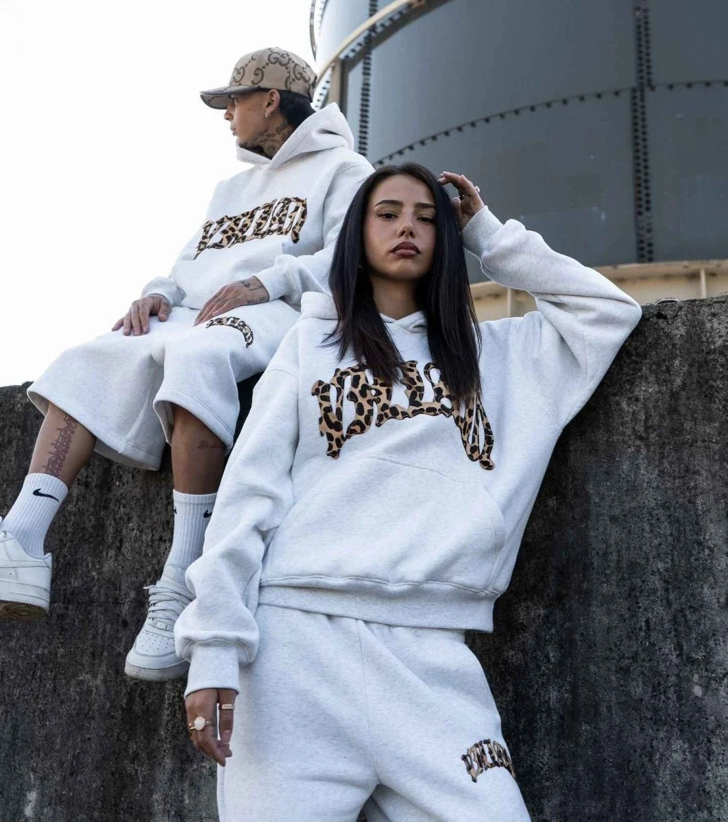 Damen lässiger Leopard Hoodie 2