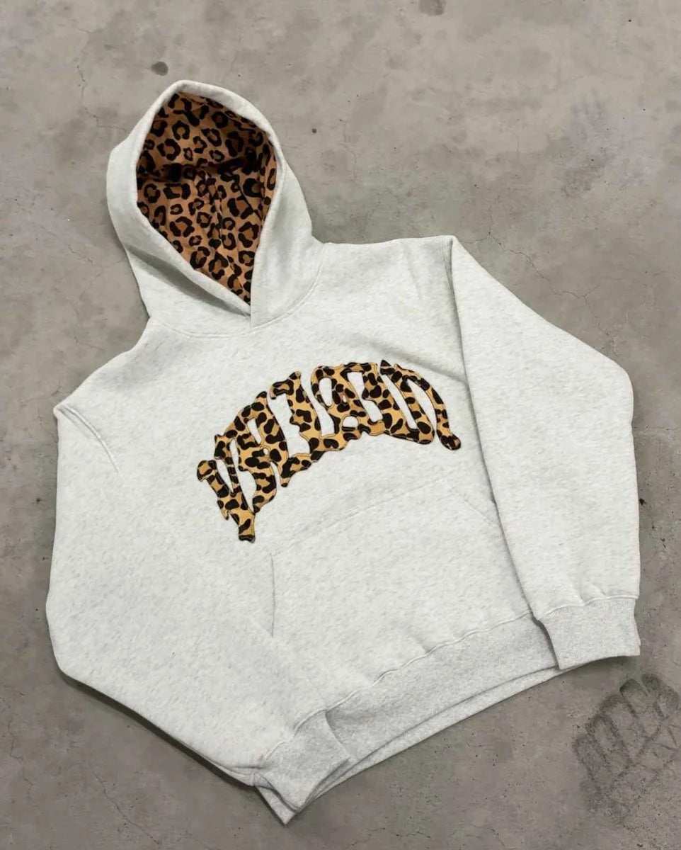 Damen lässiger Leopard Hoodie 3