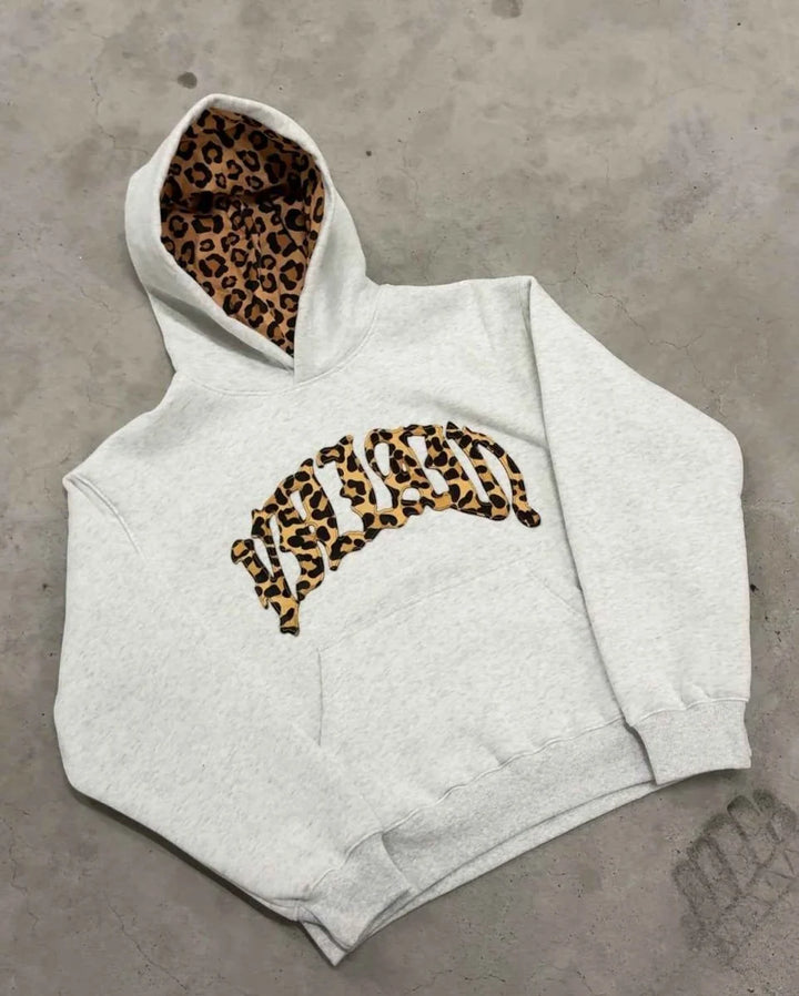 Damen lässiger Leopard Hoodie 3