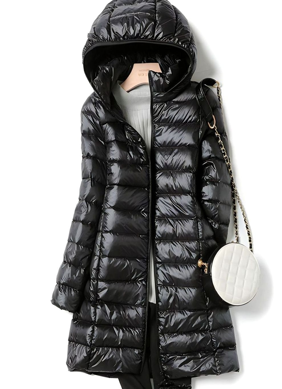 Damenjacke Lange Steppjacke Mit Abnehmbarer Kapuze Und Schlanker Passform Für Kalte Tage – Elegante Jacken Damen 2
