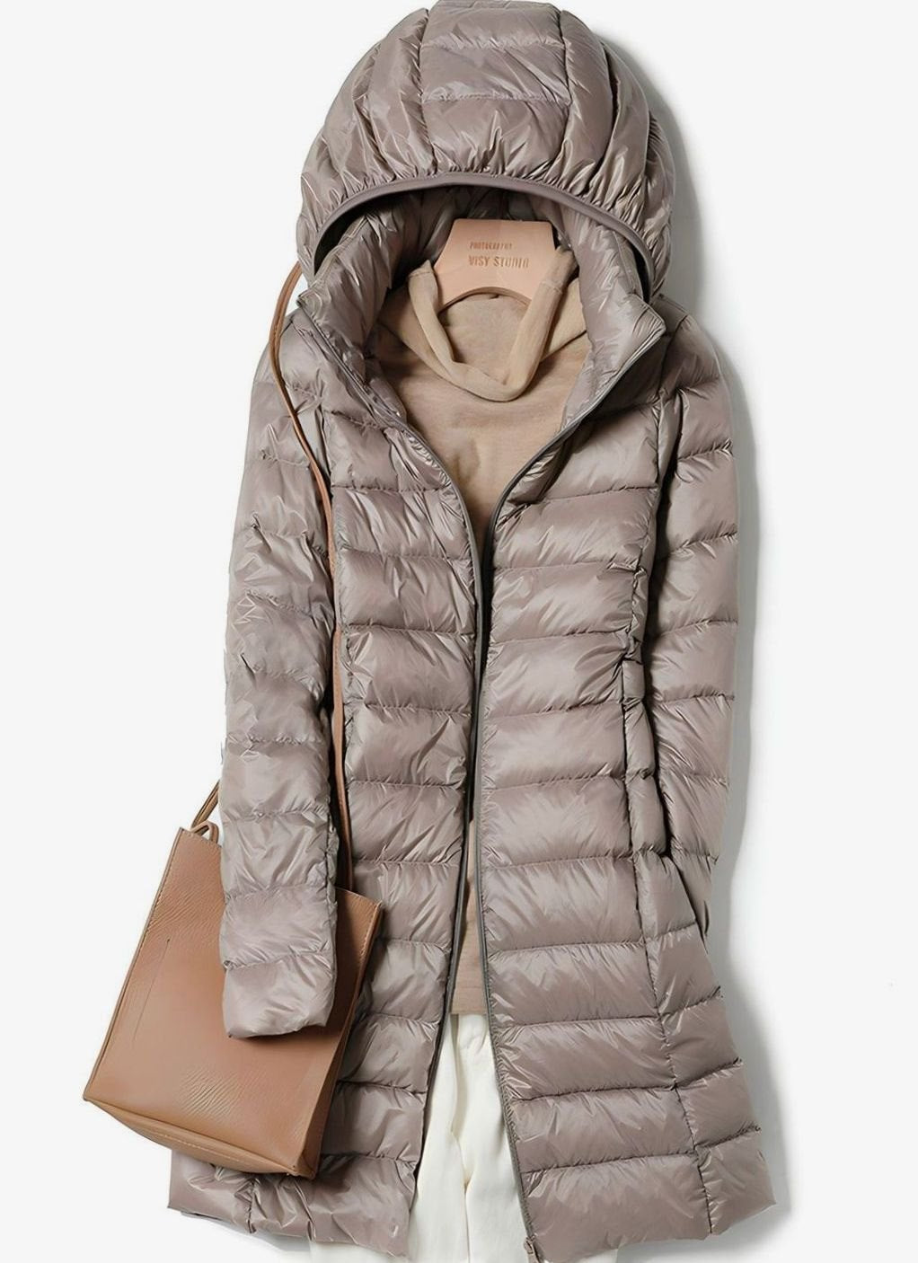 Damenjacke Lange Steppjacke Mit Abnehmbarer Kapuze Und Schlanker Passform Für Kalte Tage – Elegante Jacken Damen 4